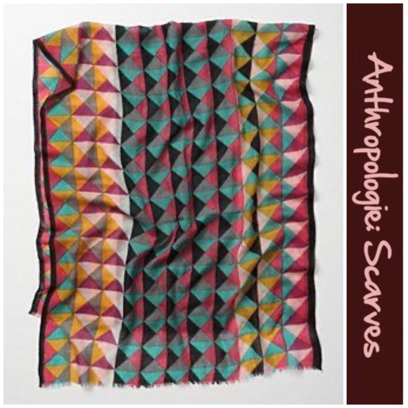 Anthro “Bright Borders Scarf” by Emma Carlsen - Picture 2 of 9
